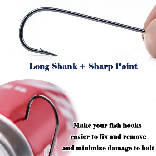 Natufish Aberdeen Fishing Hooks Set,150Pcs Crappie Panfish Hook Inline/Long Shank/Light Wire/Closed Eye for Sunfish Bass Freshwater