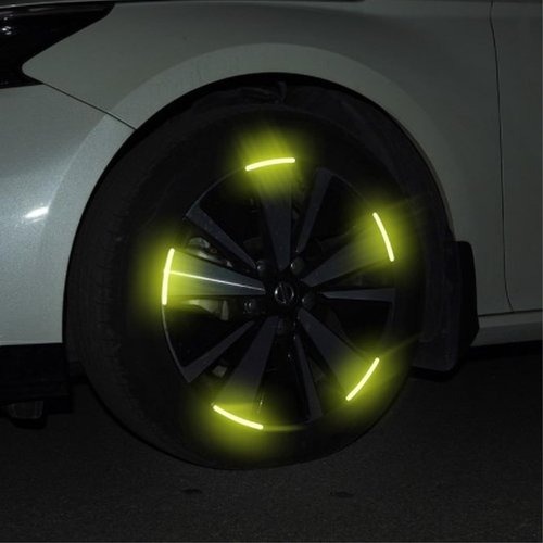 42Pcs Reflective Stickers, Reflective Helmet Bicycle Sticker, Driveway Reflectors, BikeReflective Tape, NightSafety Stickers for Bicycle, Motorcycle, Scooter, 8 Shapes (Fluorescent Yellow-Green)