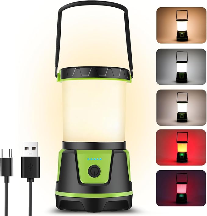 Rechargeable Camping Lantern 3000 Lumens – LED Flashlight with 5 Modes, IP54 Waterproof, 7500mAh Battery, Portable Bright Light for Power Outages, Emergencies, Hurricanes & Hiking