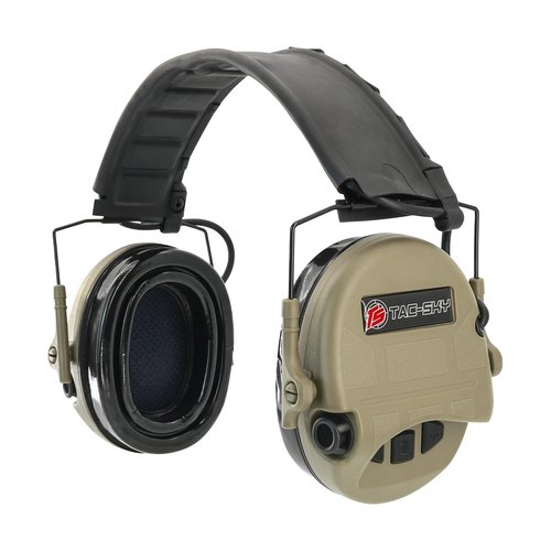 TACGZGJSM TAC200PRO Electronic Noise Canceling Headphones,Ear Protection,with Gel earpads,for Airsoft,Hunting,Shooting (Tan)