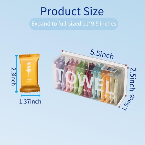 Dzronda Disposable Compressed Towels, Portable Compressed Towel Tablets, 28Pcs Travel Wash Cloth, Thicker Super Absorbent Wash Cloths for Travel, Face Towel Ideal for Outdoor Camping Hiking (28Pcs)