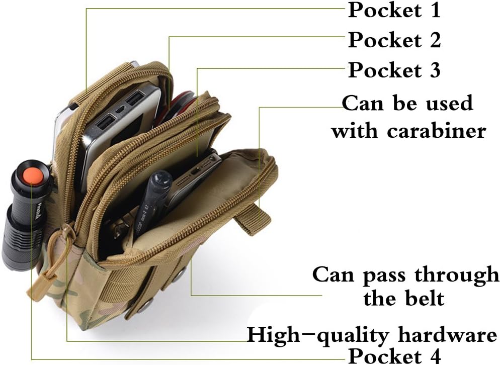 Small Multi-Purpose Poly Tool Holder EDC Pouch Waist Bag Military Nylon Utility Tactical Molle Pack Camping Hiking Pouch