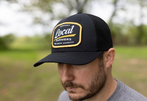 Rural Cloth Support Local Farmers Adjustable Snapback Hat, Black
