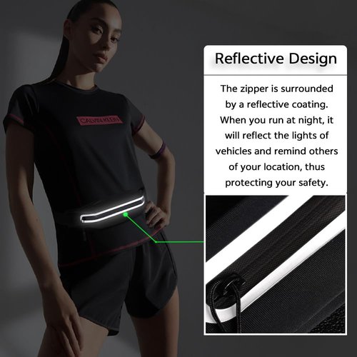 AINTE Slim Running Belt Fanny Pack for Women Men,Running phone holder,Running Waist Pouch bag for Workout Jogging,Money belt,Runner Gear Accessories(Black)
