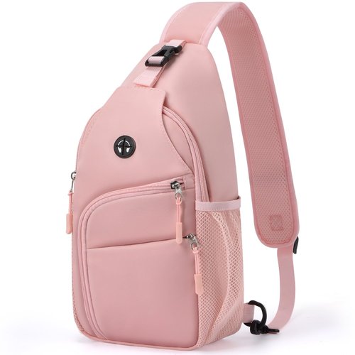 Tuwubi Crossbody Bags for Women Trendy,Sling Bag for Men with Adjustable Shoulder,Travel Essentials Backpack Suitable for Sports Running Traveling Hiking(Pink,Large)