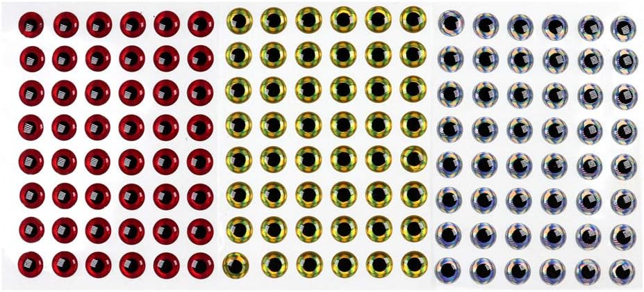wifreo 300PCS 3D Bionic Fish Eyes Fly Tying Material Lure Eyes 2mm 3mm 4mm 5mm 6mm 7mm 8mm 9mm 10mm
