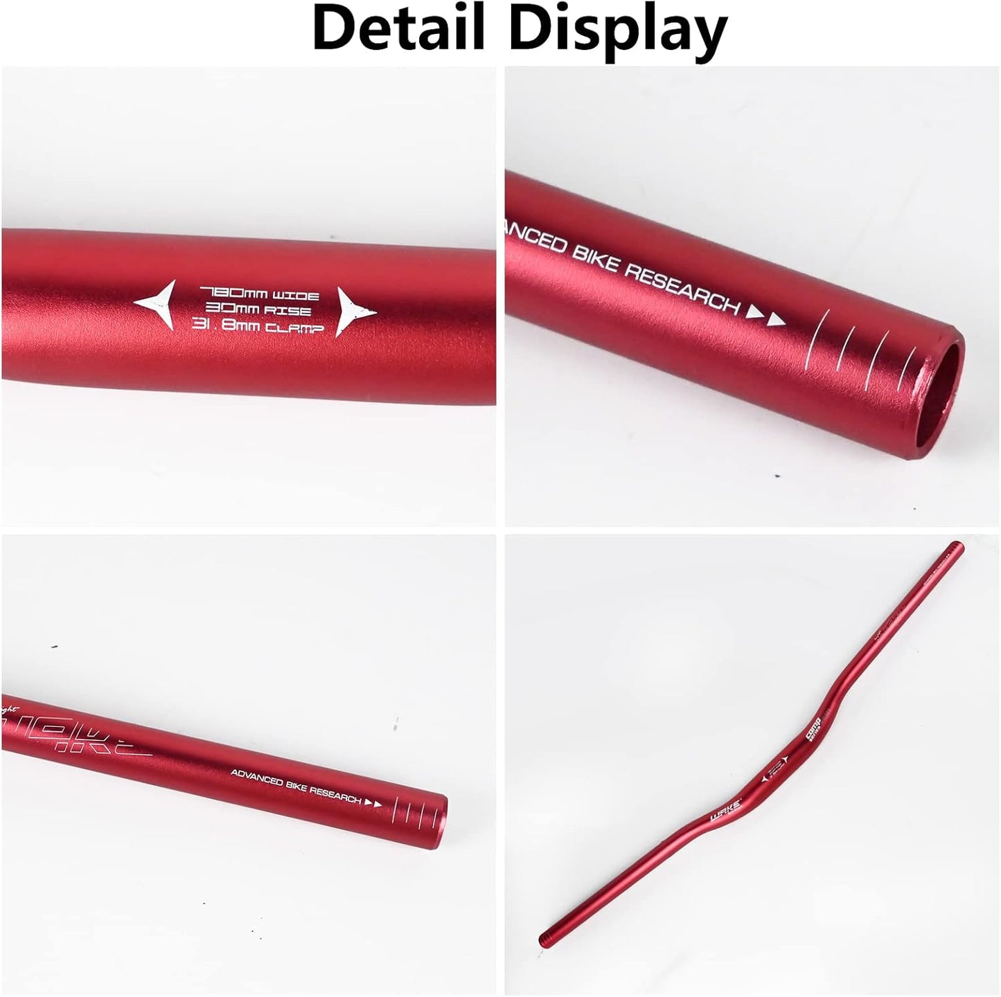 Wake Bicycle Handlebars 31.8 mm Mountain Bike Handlebar 720mm/780mm Aluminium Alloy MTB Handlebar Bicycle Riser Bars Extra Long Bicycle Handlebars for Downhill Cycling Racing