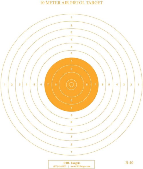 B-40/1 Shooting Targets – Slow Fire- 50 Yard Pistol & Handgun Practice - High-Visibility Bullseye Target Sheets for Indoor & Outdoor Shooting Ranges, Air Pistol, (100 Target Pack)