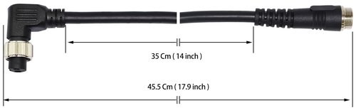 L-Shape Battery Power Cord for Daiwa Shimano Electric Fishing Reels (35Cm)