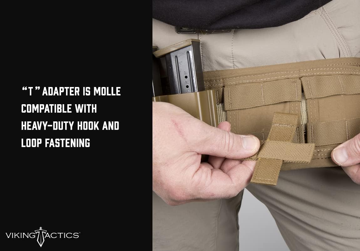 Viking Tactics Molle "T" Adapters - BLACK - One Pair (Accessory for VTAC Suspenders)