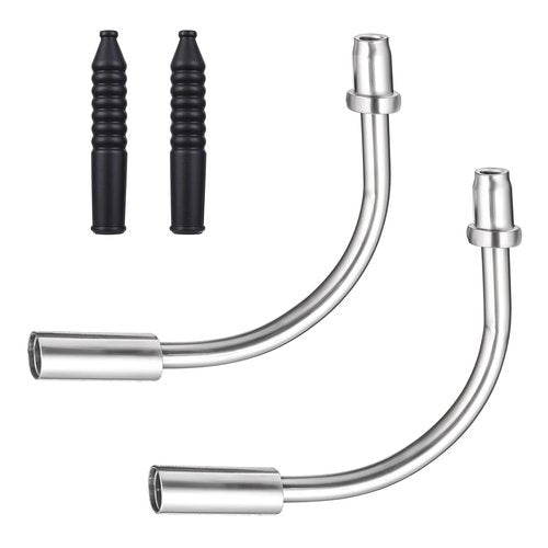 Giantree Bike V Brake Noodle Cable Guide Pipe, 4Pcs Brake Noodle Cable Guide Pipe and End Caps accessories Bicycle Brake Pipe with Rubber Boots for Mountain and Road Bicycle Riding Set(90° Noodles)