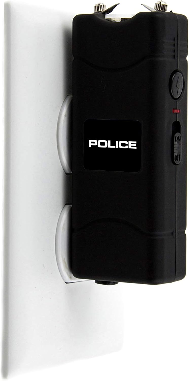 Police Stun Gun for Self Defense 801 – High Voltage Mini Rechargeable with LED Flashlight, Compact & Heavy Duty – Personal Security for Women & Men – Black