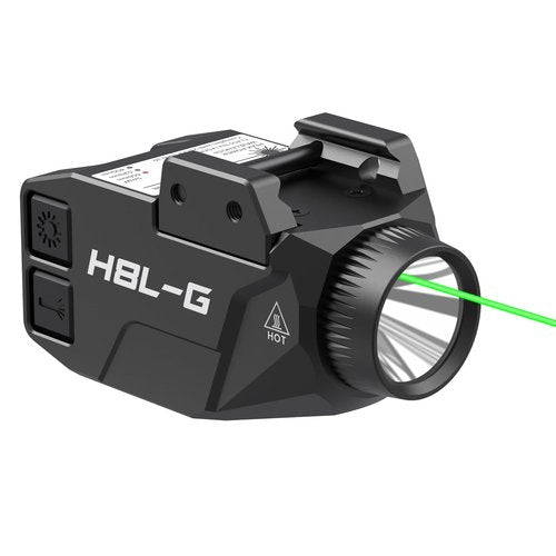 VOTATU 800 Lumens Flashight and IIIA Class Green Laser, H8L-G Tactical Light Laser Combo for Pistol,Handgun