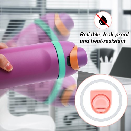 PEUTIER 5pcs Replacement Parts, Water Bottle Seal Circle BPA-Free Cap Sealing Gasket Silicone Stopper O Circle Lid Gasket Accessories Compatible with Owala FreeSip 19/24/32/40 oz (Pink)