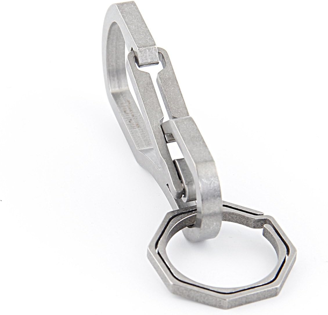 Titanium Multi Tools Keychain Hook EDC Tool Max-bearing 50KG Keychain for Hiking Camping Outdoor (Titanium)