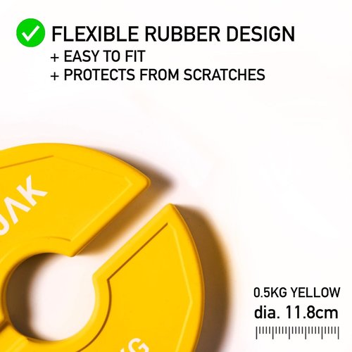 Bar Jak Micro Plates. 0.5 KG Weight Plate, x4 Pieces, Fractional Weight Plates, Dumbell Weights, Kettlebell weights Training.
