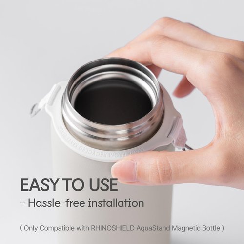 RHINOSHIELD AquaStand Carrier | Lanyard Adapter for AquaStand Magnetic Bottle Only, Durable, Easy to Install, Made from Recycled Materials - Classic White