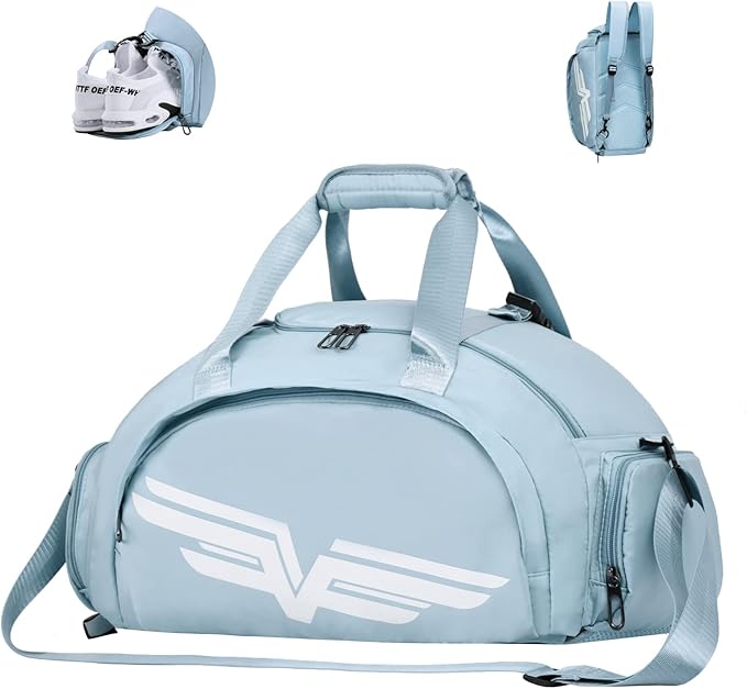 FIORETTO 30L Sports Gym Duffle Bag with Wet Pocket & Shoe Compartment, Weekender Hospital Overnight Bag for Women, Sports Holdall Backpack