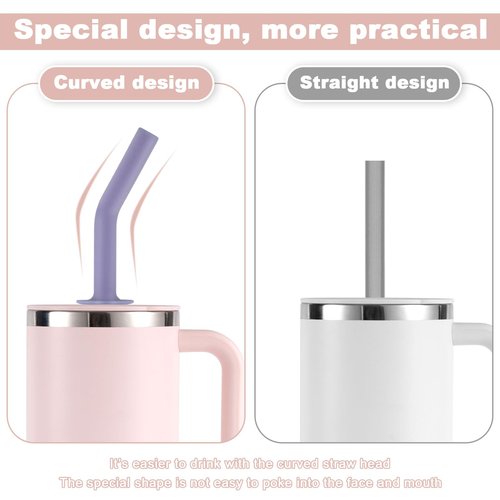 5pcs Replacement Straw for Hydro Flask Travel Tumbler 40/32/28/20oz, Reusable BPA Free Silicone Straws and Cleaning Brush for Hydroflask Water Bottle Accessories Parts (5 Colors)
