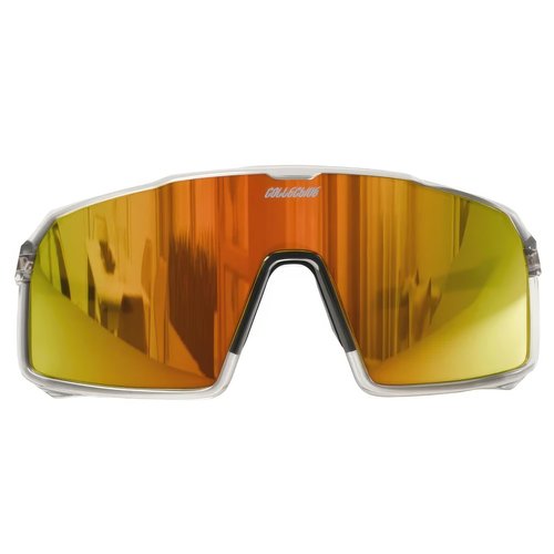 Collective Sunglasses - Polarized Sunglasses Men - UV Protection - Lightweight Sport Sunglasses (Frame (Clear) / Lens (Orange))
