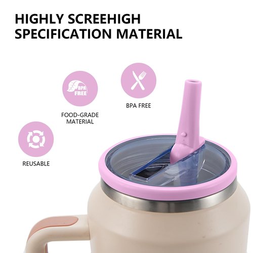 Stanley Replacement Leak Proof Tumbler Lid With Straw - Fit For 64oz Adventure Quencher and Quencher 2.0 (Purple, 40oz)