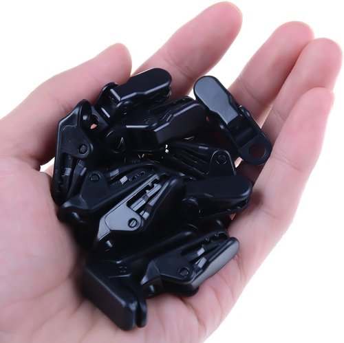 20 Pack Small Tarp Awning Clamp Set - Black Tarp Clips Jaw Tent Snaps for Camping