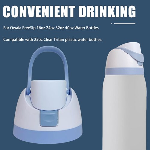 NIGRITY Replacement Cap for Owala Freesip - One Button Water Bottle Top Lid Compatible with 16oz 24oz 32oz 40oz Cup, BPA-Free Accessory (Azure)