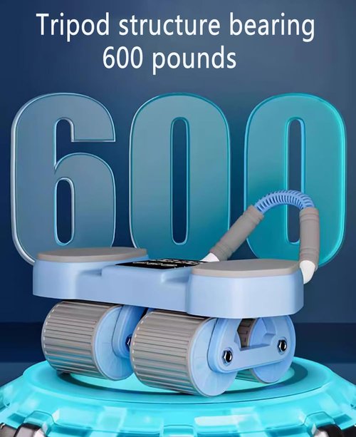 DOCHENXIYU Ab roller wheel,The upgraded four-wheel abdominal wheel used for enhancing abdominal muscle exercises is abdominal fitness wheel that is more suitable for the home gym., Blue