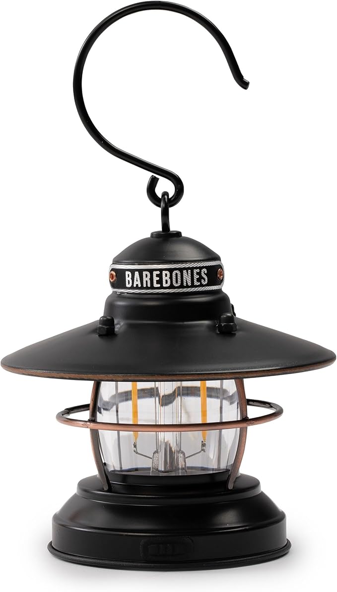 Barebones Edison Mini Vintage Adjustable LED Compact Outdoor Lantern - Essential Gear for Camping, Hiking, Fishing, Tents and Outdoor Adventures
