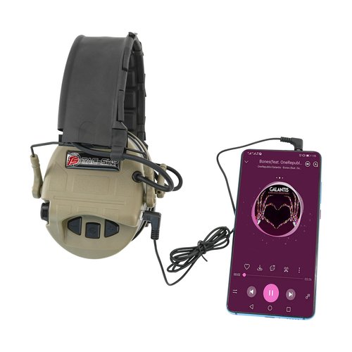 TACGZGJSM TAC200PRO Electronic Noise Canceling Headphones,Ear Protection,with Gel earpads,for Airsoft,Hunting,Shooting (Tan)