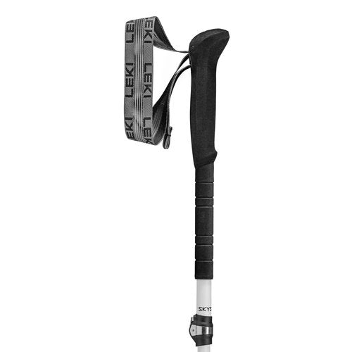 LEKI Skysolo FX.One Carbon Collapsible Lightweight Walking Poles for Thru-Hiking, Fast-Packing, & Mountaineering - White-Black-Orange - 125 cm