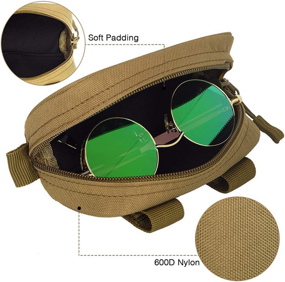 Tactical Molle Sunglasses Case Portable Anti-Shock Clamshell Carry Eyeglasses Hard Case Outdoor Hunting Goggle Mag Pouch