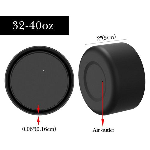 Linkidea Water Bottle Boot Compatible with Hydro Flask Wide Mouth Flex Cap/Straw Lid/Chug Cap 32oz/40oz, Silicone Bottle Bottom Sleeve Cover Protector, Bottle Bumper (Black / 2 Pack)