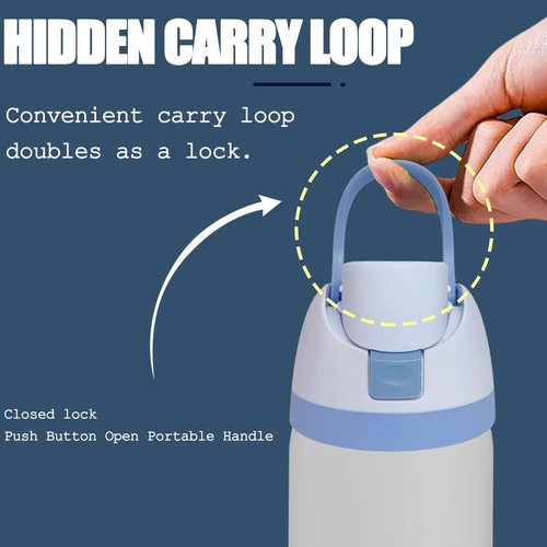 NIGRITY Replacement Cap for Owala Freesip - One Button Water Bottle Top Lid Compatible with 16oz 24oz 32oz 40oz Cup, BPA-Free Accessory (Azure)