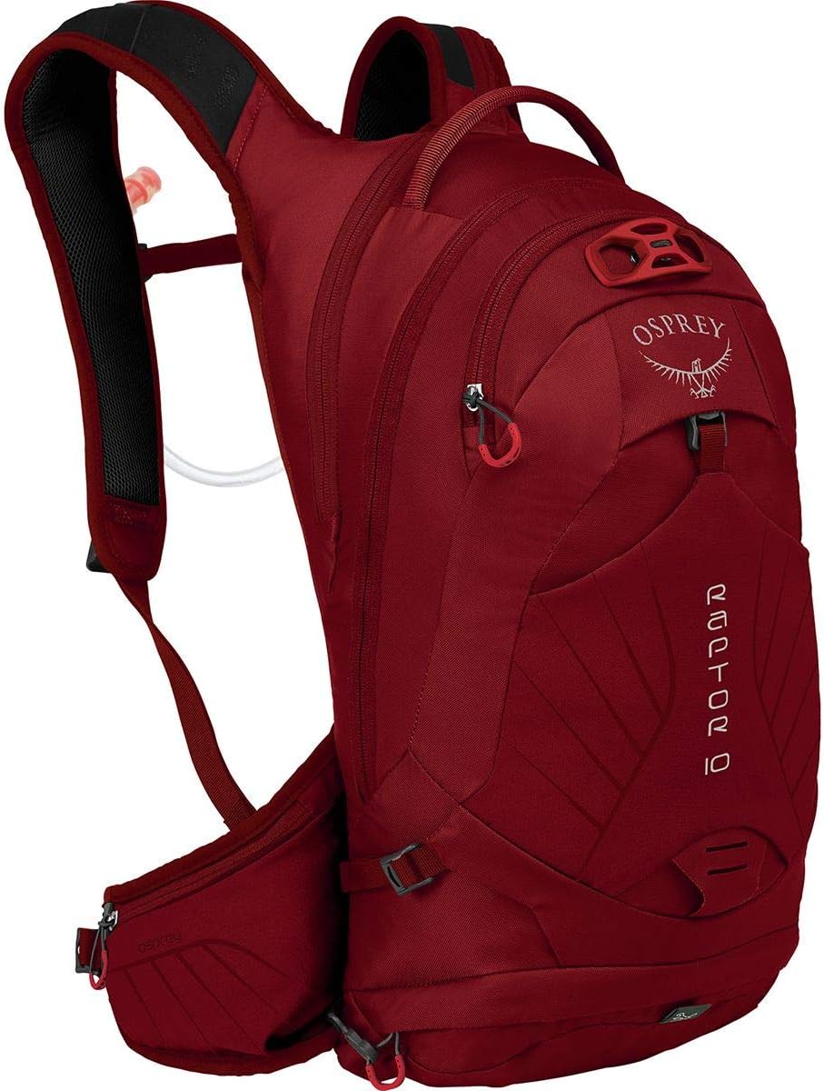 Osprey Raptor 10 Men's Bike Hydration Backpack, Wildfire Red