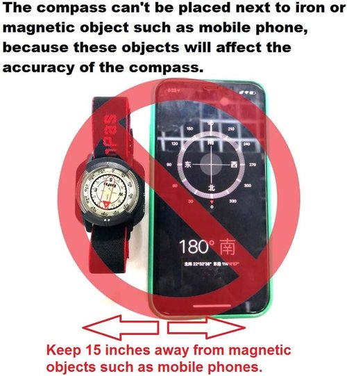 Diving Sighting Wrist Compass for Outdoor Orienteering Mountaineering Hiking