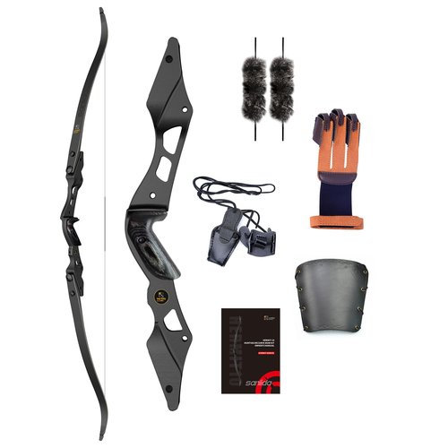 Sanlida Hermit 10 ILF Hunting Recurve Bow Kit for Adults 62" 30-55 Lbs Archery Recurve Bow, CNC ILF Riser, Carbon & Graphite Foam Core ILF Limbs, RH Only, Limited Life-time Warranty (62", 40 Lbs)
