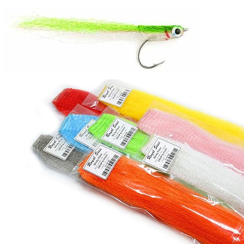 Strung Fuzzy Fiber 8 Colors Fly Fishing Long Crimped Synthetic Fiber Fly Tying Materials for Saltwater Streamer Flies