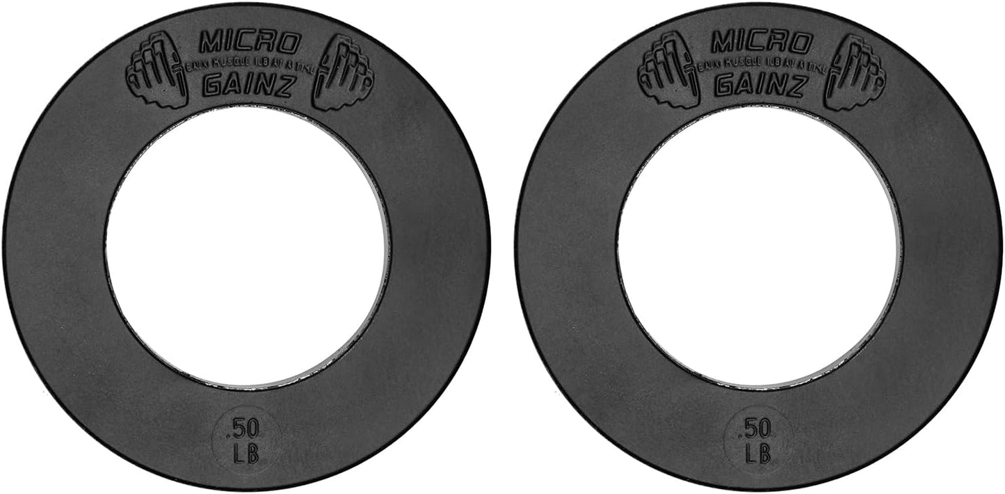 Micro Gainz Olympic Fractional Weight Plates Set, 8 Piece .50LB Olympic Weight Plates Set with Bag, Designed for Olympic Barbells for Strength Training and Micro Loading, Made in USA