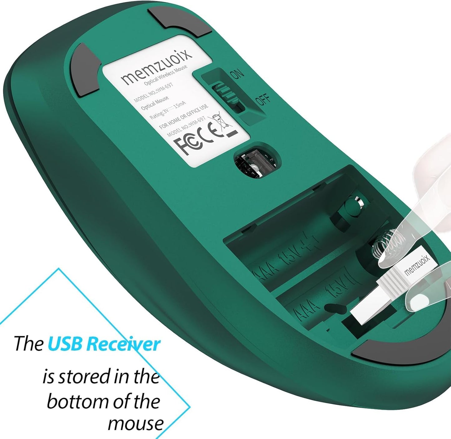 memzuoix 2.4G Wireless Mouse, 1400 DPI Mobile Optical Cordless Mouse with USB Receiver, Portable Computer Mice for Laptop, PC, Desktop, MacBook, 5 Buttons, Red