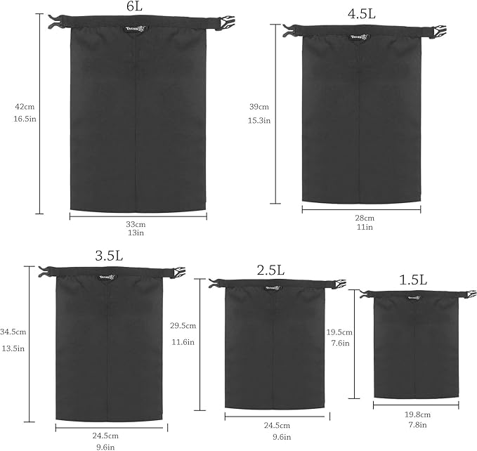 TRENDBOX Roll Top Waterproof Dry Bag Kit Storage Compression Bag Sack Poch Packing Organizers Water Resistant Camping Travel