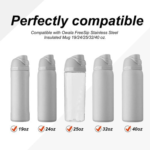 PEUTIER 3pcs Replacement Stopper for Owala FreeSip 24oz 32oz, BPA-Free Water Bottle Top Lid Gasket for Owala 16/19/24/32/40oz Seal Bottle Cap Mouth Stopper Part Silicone Plug Accessories(Black)