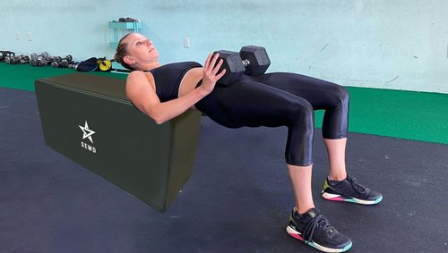 Pilates and Yoga Bench by SEWD – Portable Workout Bench for Full Body Exercise with Handle – Weight Training, AB Workout, Hip Thrust and Glute Training Home Gym Equipment (Flat Weight Bench)