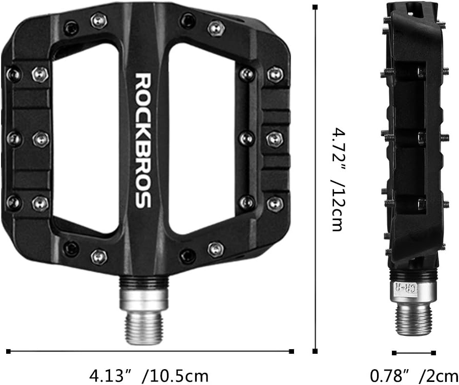 ROCKBROS MTB Pedals Mountain Bike Pedals Lightweight Nylon Fiber Bicycle Platform Pedals for BMX MTB 9/16"