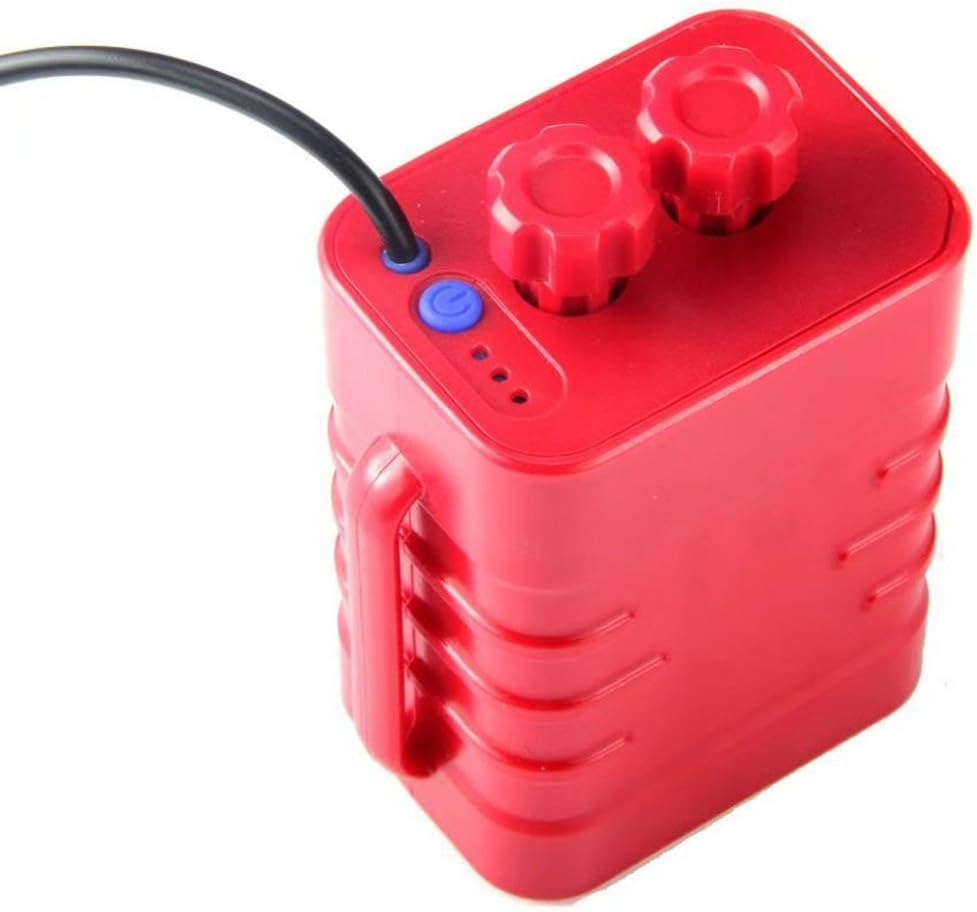 MINCHEN Bike Light Batteries Pack Case, Waterproof Case for 6 x 18650, 8.4V Rechargeable Cycling Safety Battery Pack Case House Cover with DC and USB Interface for Cycling Bike Light Headlamp(Red)
