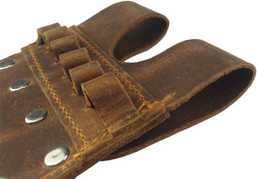 Back Pocket Arrow Quiver Horse Leather Pocket Quiver for Holding 6 Pieces Arrows (Brown)