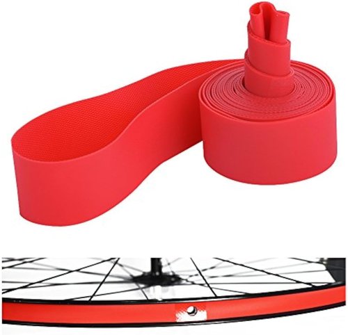 Dilwe Tire Liners, PVC Red Rim Strip Rim Tape Fits 20inch 24inch 26inch 700C Riding Wheels(24inch)