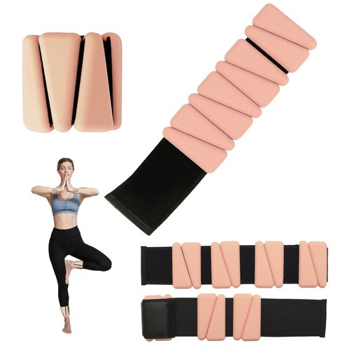 Wrist Ankle Weights for Women Men, Adjustable Silicone Pilates Weighted Bracelet Set of 2 (1lb Each), Wearable Arm & Leg Weights for Home Gym Workout, Yoga, Pilates, Barre,Strength Training