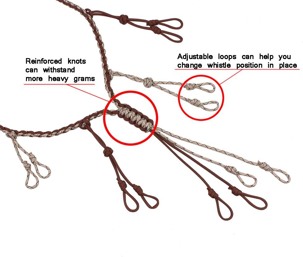PSKOOK Duck Call Lanyard Paracord Hunting Goose Calls 12/16/20 Adjustable Loops Outdoor Predator Gear for Pheasant Waterfowl Hand Braided Necklace