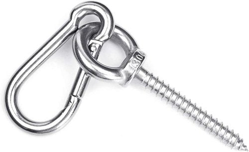 Hammock Hanging Kit, Load Capacity 1400 LBS, Stainless Steel Hooks Heavy Duty Carabiner Set for Hammock Yoga Swing Chair Hook for Indoor, Outdoor, Wall, Trees, Porch